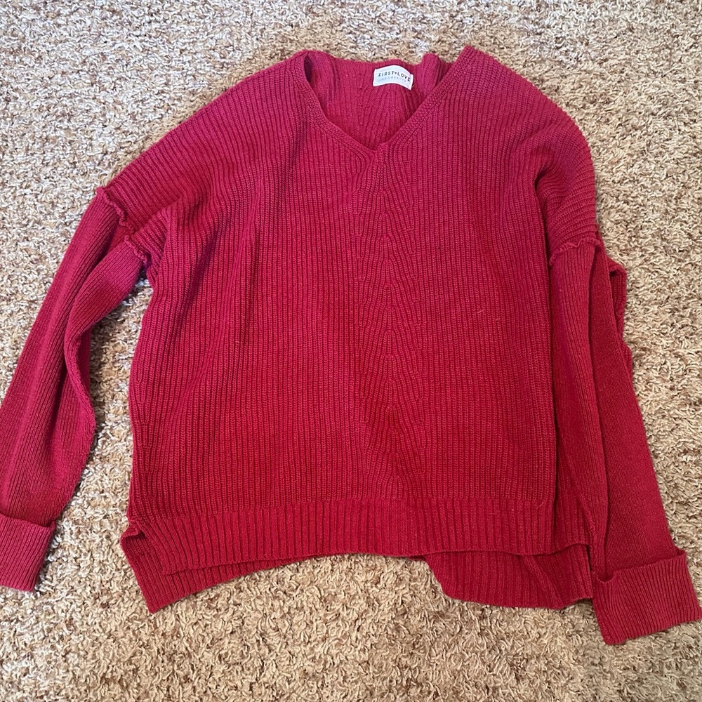 Universal Thread Deep Red V-Neck Sweater